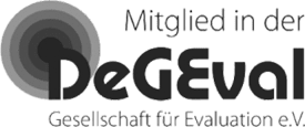 Mitglied in der DeGEval Gesellschaft für Evaluation e.V. Logo